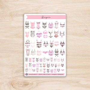 Stickers Lingerie - planche d'autocollants lingerie féminine