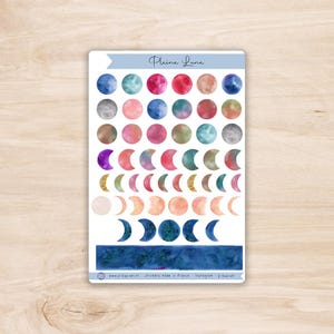 Stickers Pleine Lune - planche d'autocollants lunes