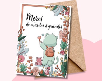 Tarjeta de Agradecimiento Personalizable Niñera, ATSEM, Mamá...