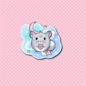 Grand sticker Chichi d'Hiver - autocollant chinchilla hiver
