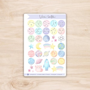 Stickers Voie Lactée - planche d'autocollants planètes et constellations