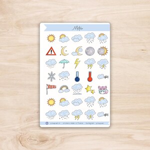 Stickers Météo - planche d'autocollants climat