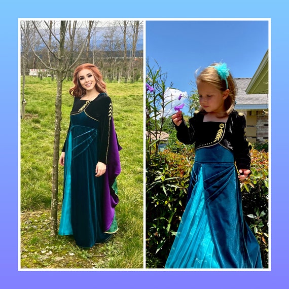 Disney Queen Anna Costume Child Dress Cape Disney Queen Anna Costume Child Dress Cape