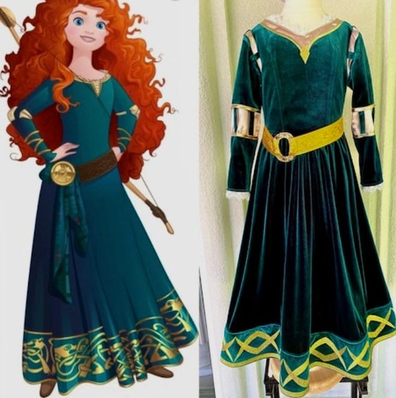 Disney Merida Costume Child Green Dress Disney Merida Costume Child Green Dress