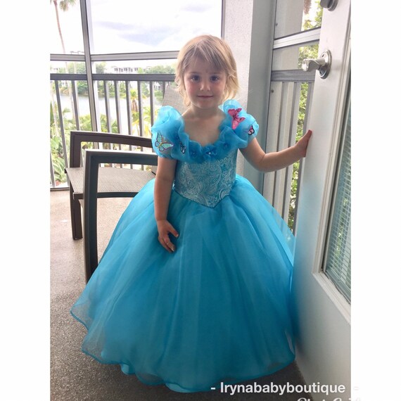 Birthday Dress Girl Disney Cinderella Toddlers Princess Dress