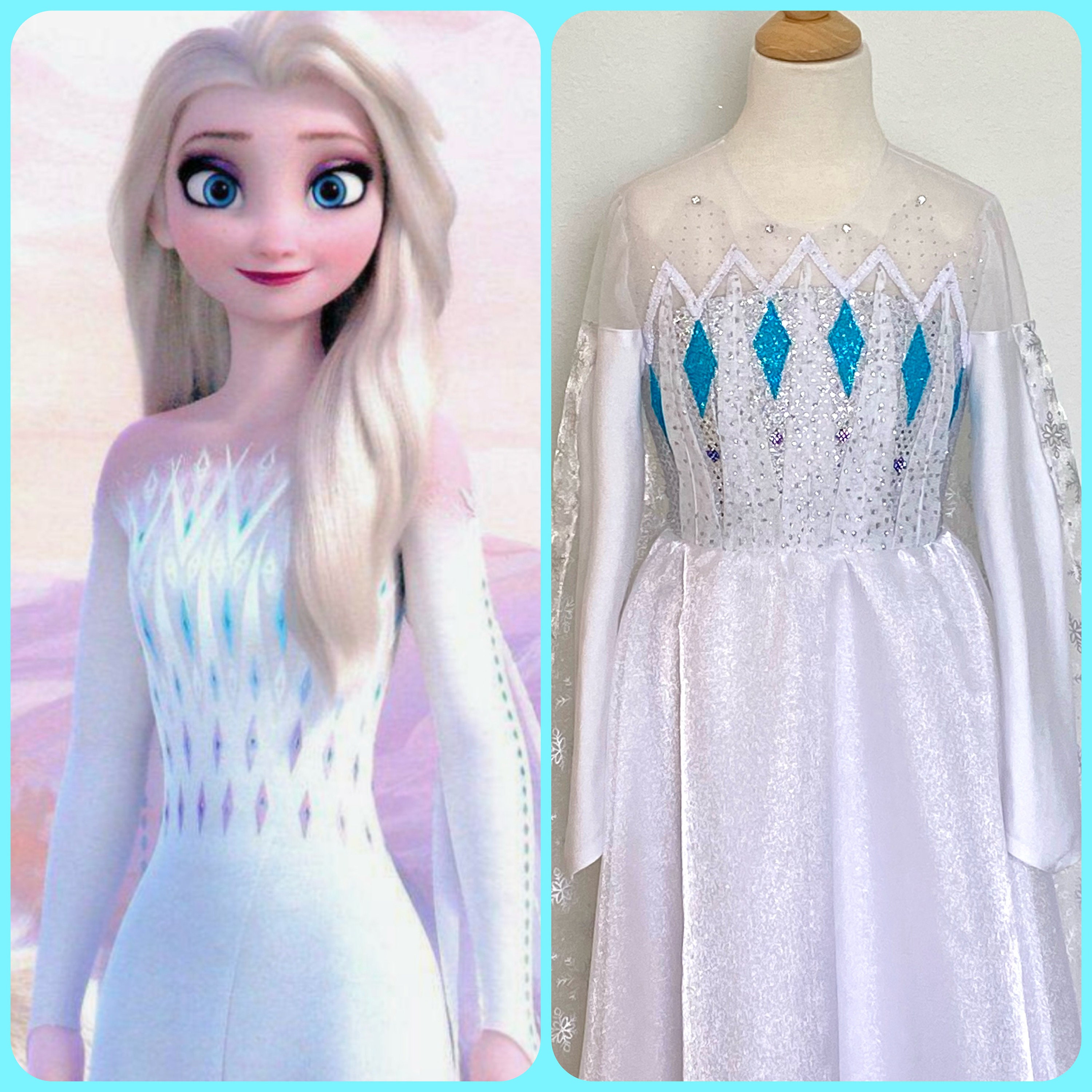 Frozen 2 Dress, Frozen 2 Inspired White Dress, Frozen Elsa Frozen 2 Dress, Frozen 2 Inspired White Dress, Frozen Elsa