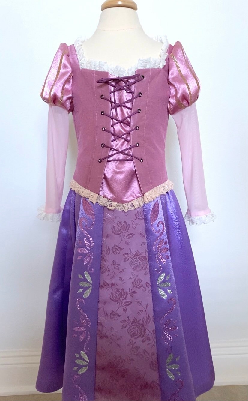 明日まで出品⁺ ਂラプンツェル　ドレス　コスチューム　120⁺ ਂ ラプンツェル ドレス 子供 用 キッズ ハロウィン コスプレ