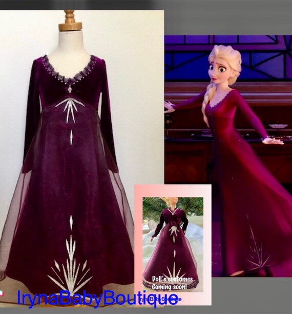 Vestido frozen 2 vestido morado elsa congelado vestido de | Etsy España