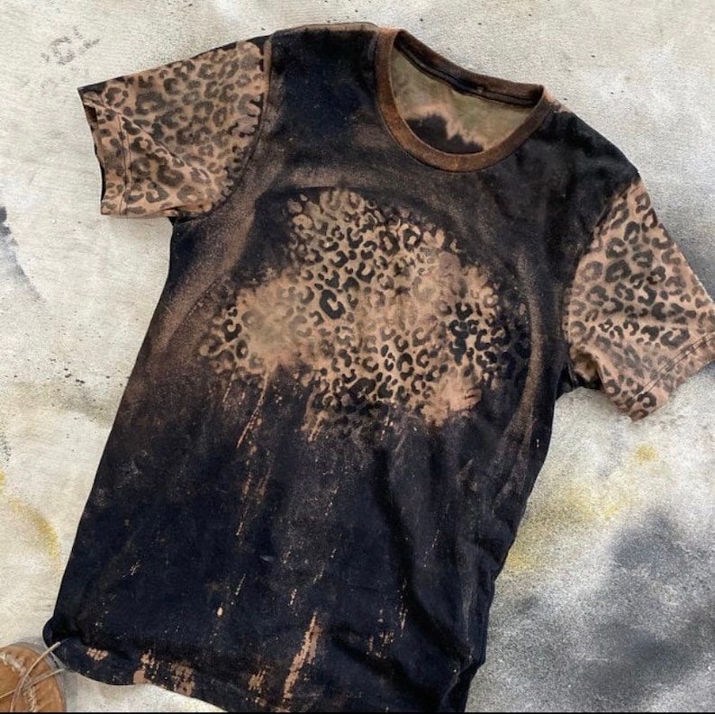 Clear Sleeve Stencil Bleach Shirt Leopard Sleeve Stencil Etsy