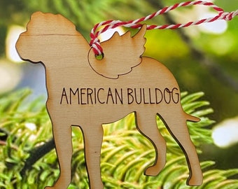 Pet Memorial Ornament~american Bulldog W/engraved Name~custom Pet