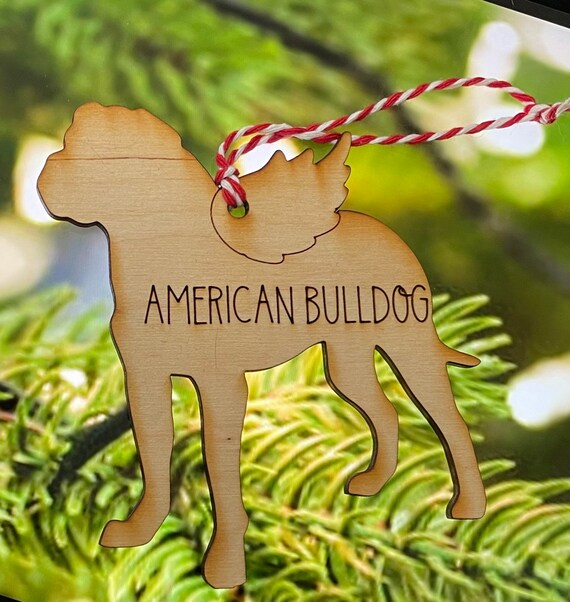 Pet Memorial Ornament~american Bulldog W/engraved Name~custom Pet