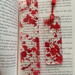 Bookmark, Blood spatter, crime scene, crime novel, true crime, acrylic, valentines, gifts for her, gifts for him, stocking, ssdgm