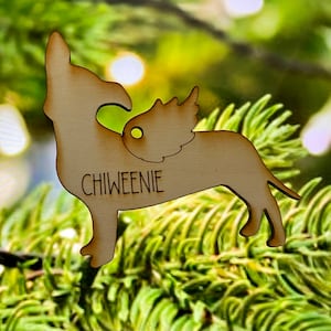 Pet Memorial Ornament~Chiweenie w/engraved name~custom pet ornament, all dogs go to heaven, rainbow bridge, Christmas