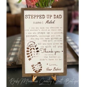 Stepped up dad, personalized, engraved, Father’s Day, Personalized w/ dad and kids names, stepdad gift, gift from kids, 3D 10x6.5&quot;