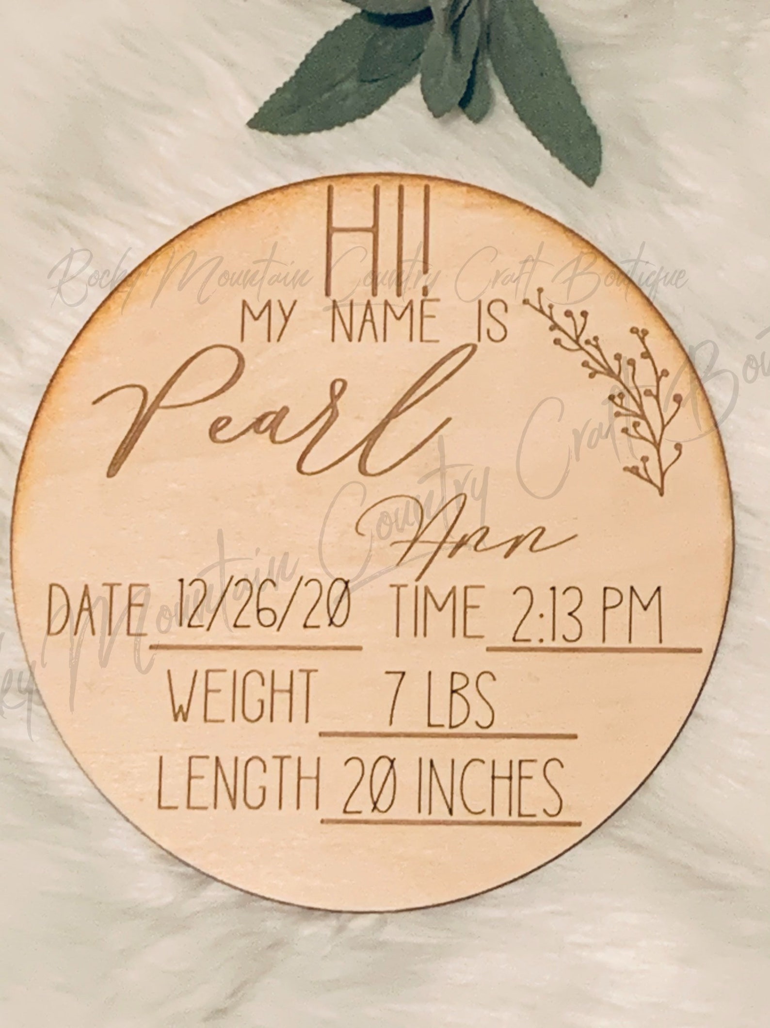 Baby Announcement Engraved and Customized Baby Shower Gift Etsy
