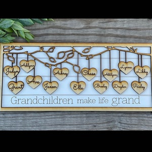 Grandparent Customized Sign, Gift Grandma, Gift for Grandpa, up to **50** names engraved, personalized Mothers Day, gift for grandma or mom