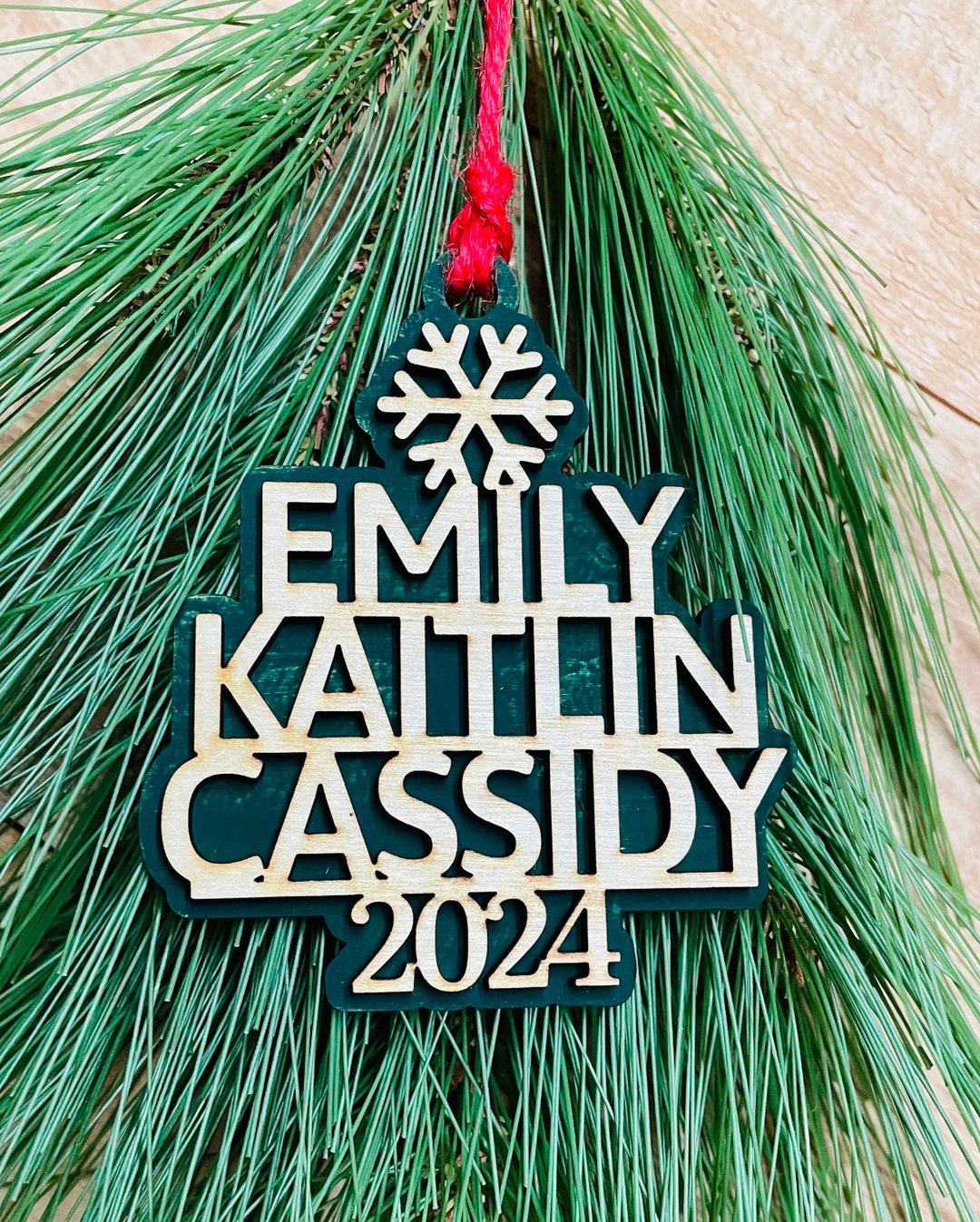 Christmas Tree Family Ornament, Christmas Tree Name Ornament