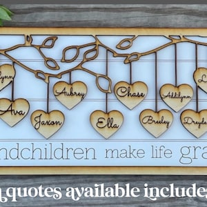 Grandparent Customized Sign, Gift Grandma, Gift for Grandpa, up to **50** names engraved, personalized Christmas, gift for grandma or mom