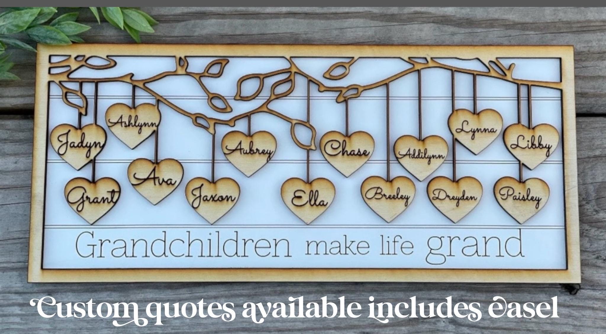 Grandparent Customized Sign, Gift Grandma, Gift for Grandpa, up to **50** names engraved, personalized Christmas, gift for grandma or mom