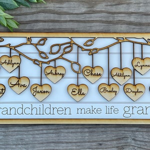Grandparent Customized Sign, Gift Grandma, Gift for Grandpa, up to **50** names engraved, personalized Mothers Day, birthday