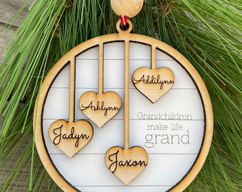 Grandparent Ornament, Gift Grandma, Gift for Grandpa, Custom Christmas ornament, up to *20* names engraved personalized Christmas