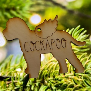 Pet Memorial Ornament~ COCKAPOO w/engraved name~custom pet ornament, all dogs go to heaven, rainbow bridge, Christmas