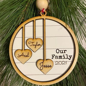 Grandparent Ornament, Gift Grandma, Gift for Grandpa, Custom Christmas ornament, up to 20 names engraved personalized Christmas image 3