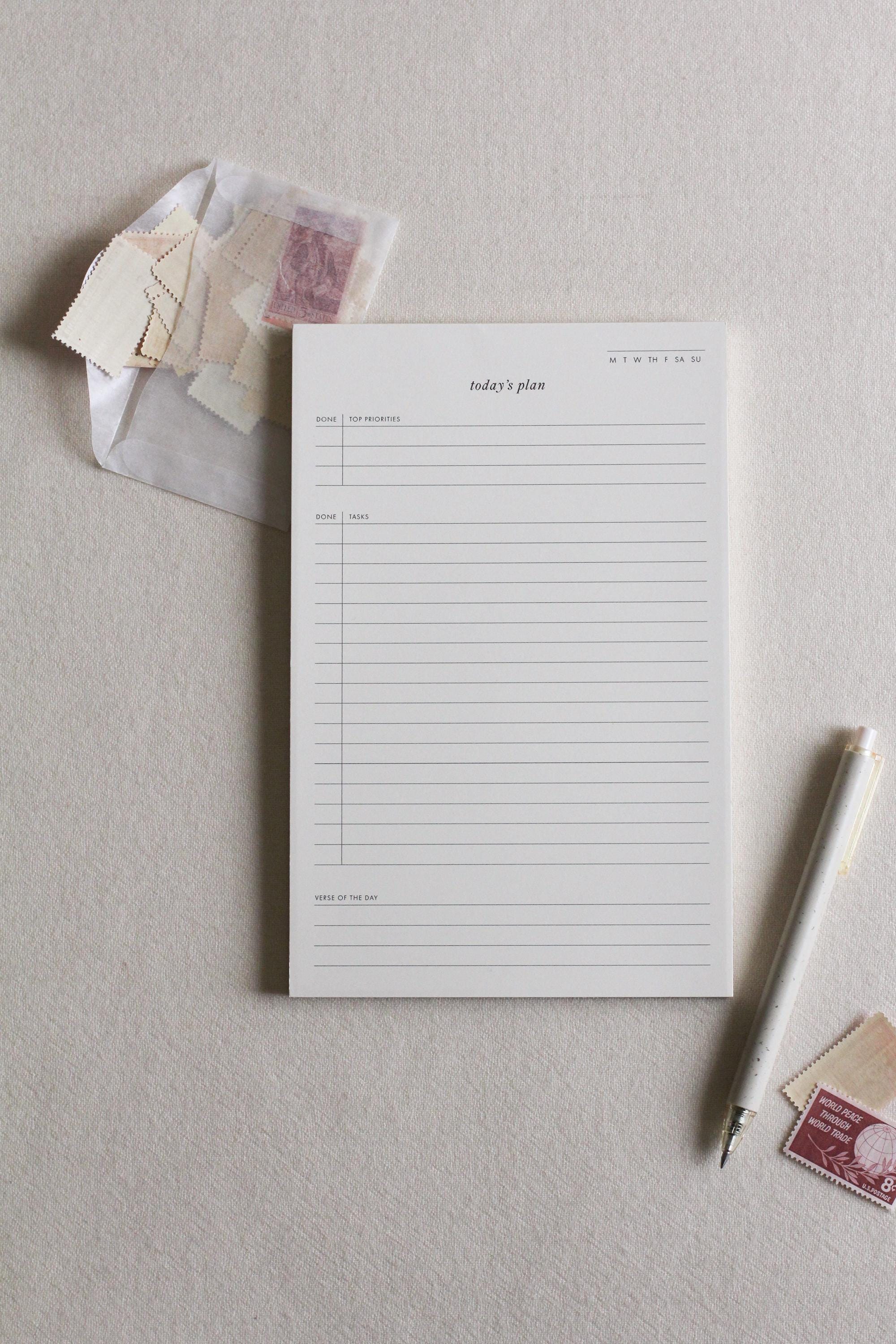 Task Notes Today Date Daily Tasks Notepad | Today's Plan - Etsy