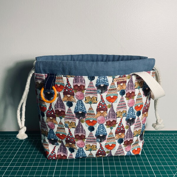 CUSTOM ORDER for Tracey A. only: Gnomes Drawstring Bag