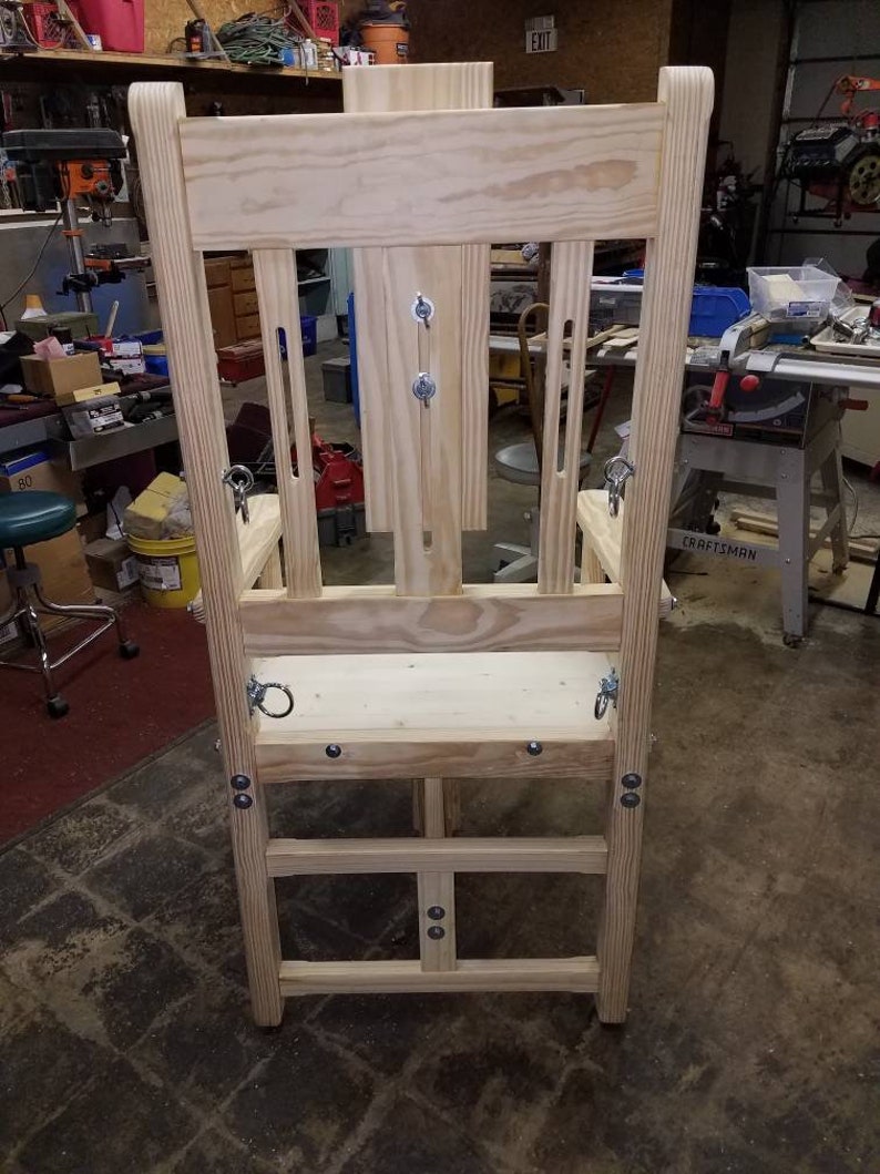 Unfinished Version Diy Museum Replica Old Sparky Electric Chair Halloween Exhibit Theatrical Prop Dungeon Furniture