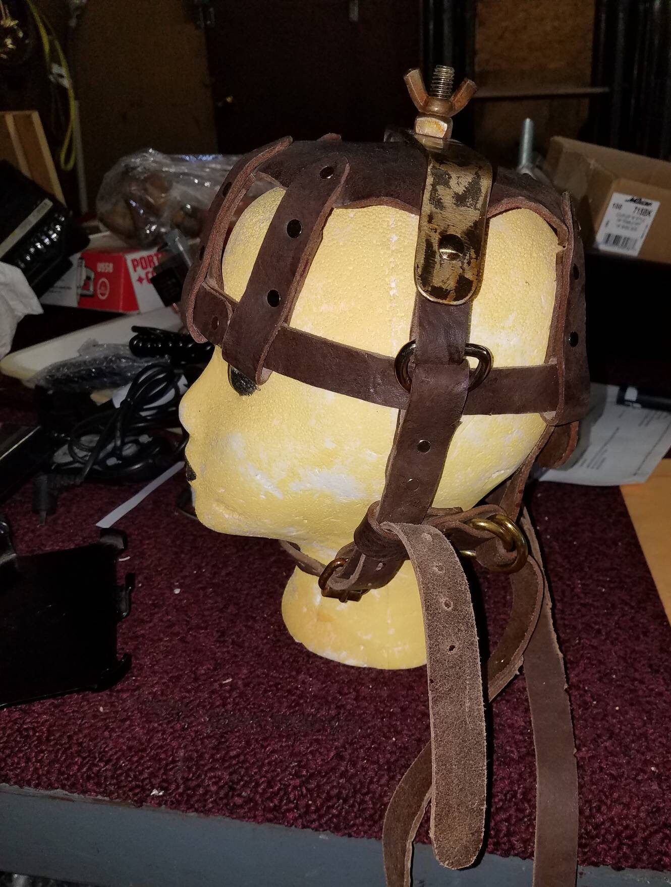 Old Sparky Headpiece Electrode Electric Chair Leather Head Etsy