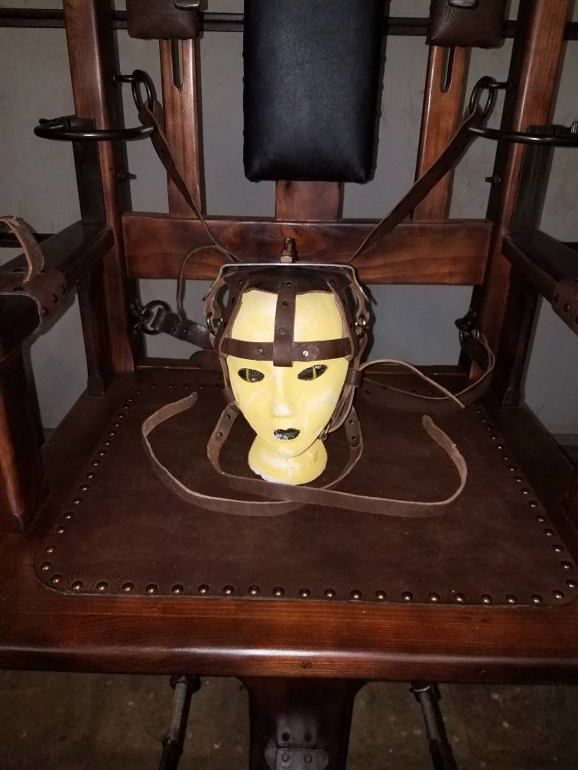 Old Sparky Headpiece Electrode Electric Chair Leather Head Etsy