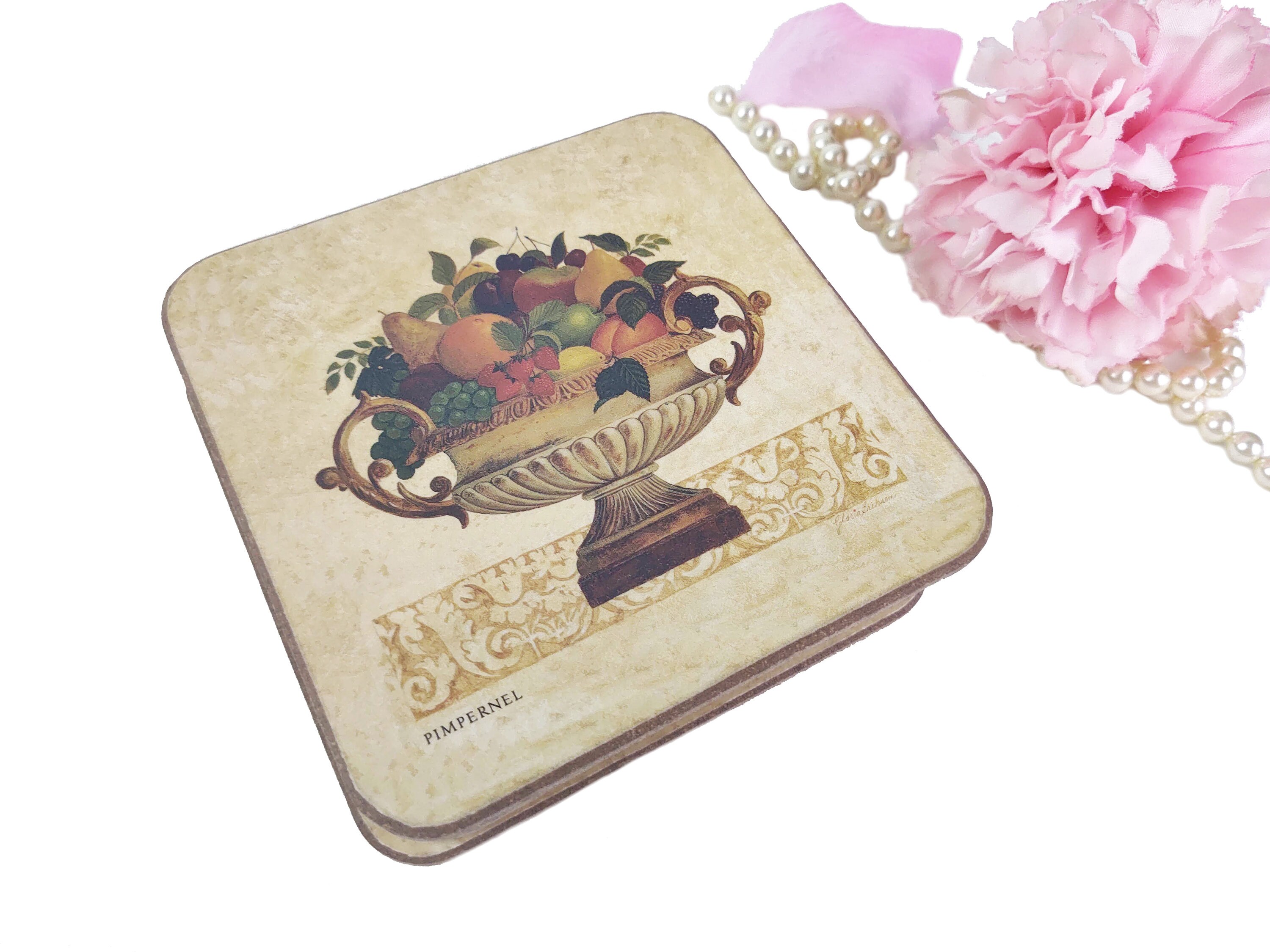 Set of 6 Pimpernel Cork Coasters Fruit Bowl Coasters Living Etsy UK