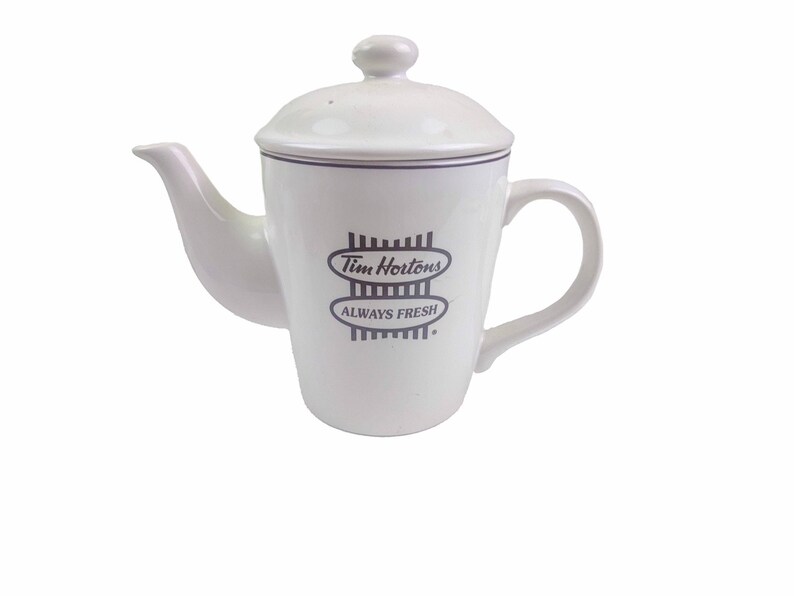 Tim Hortons Porcelain Teapot Coffee Pot With Logo Canada Etsy Canada