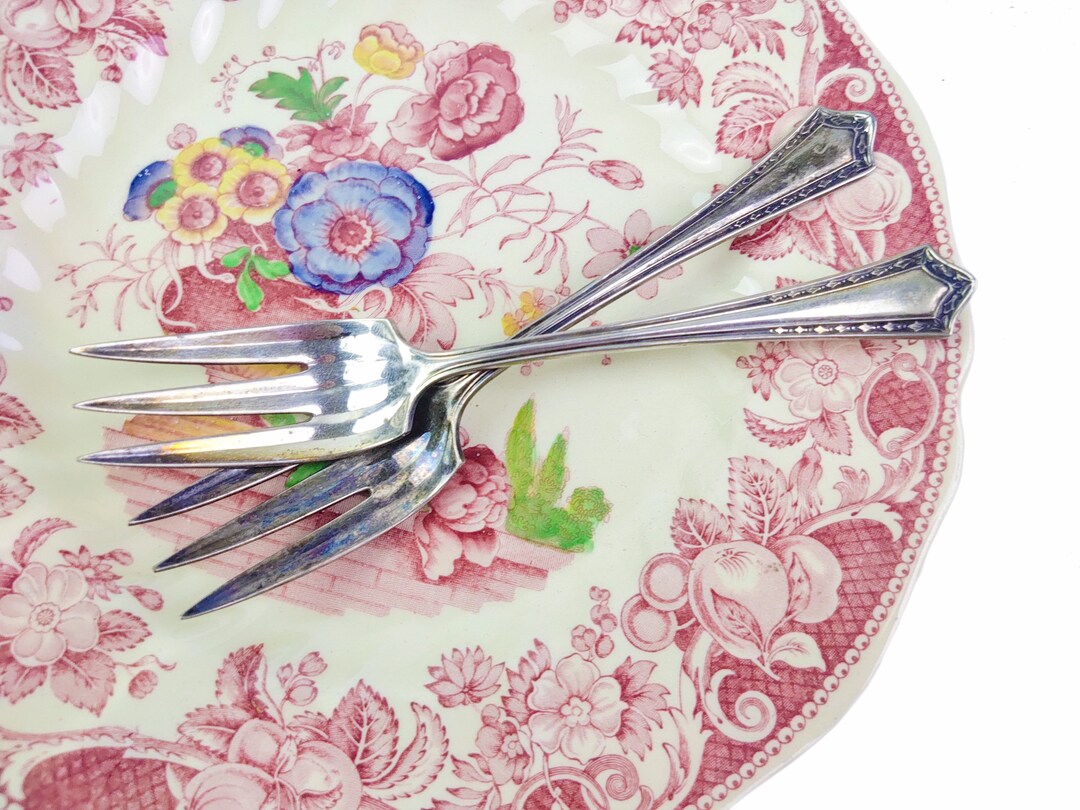 Pilgrim Silver Plated Dessert Forks Set of 2 Etsy