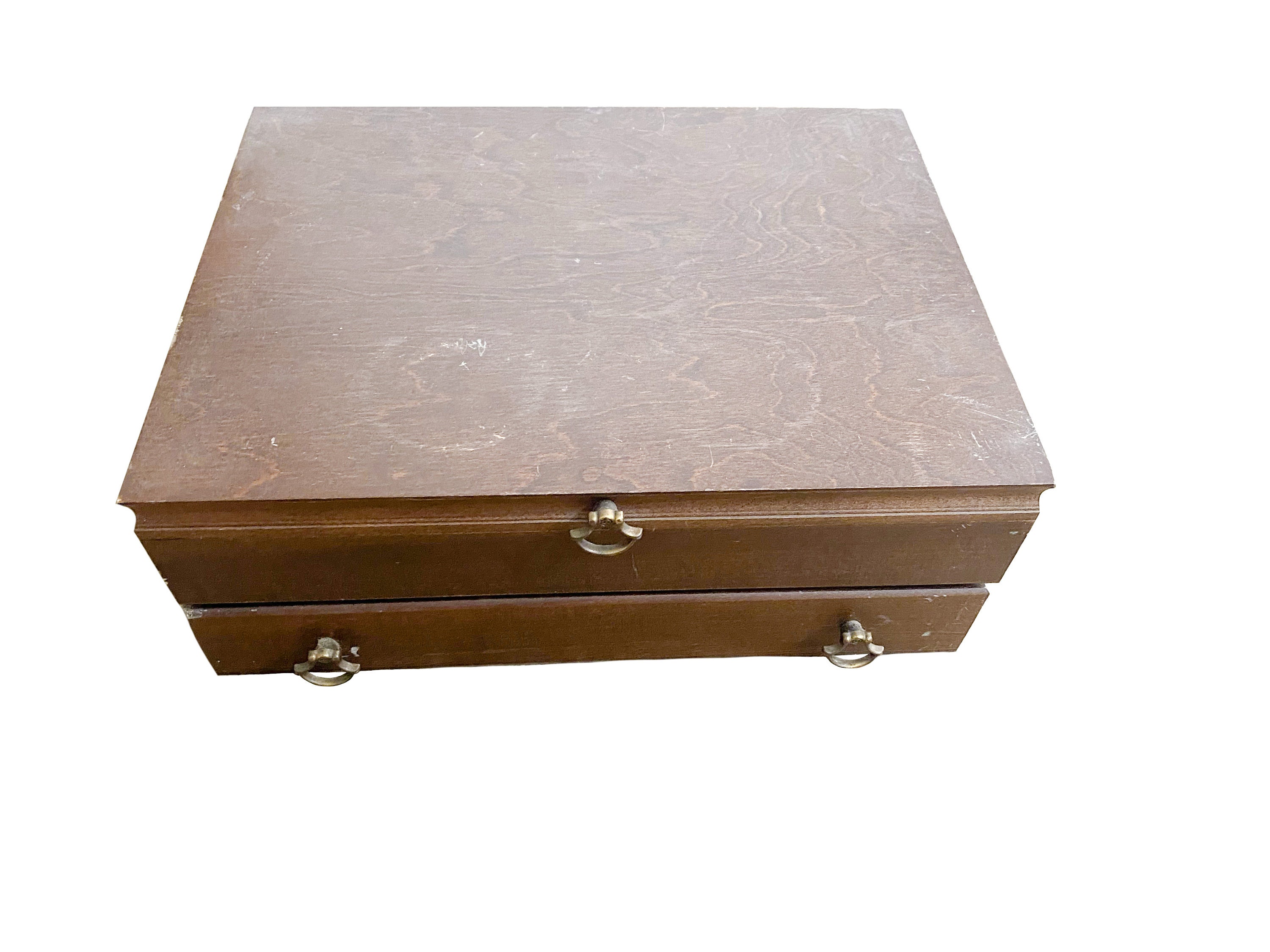 Wooden Flatware Chest for 12 Place Settings 2tiered Thick Red Etsy