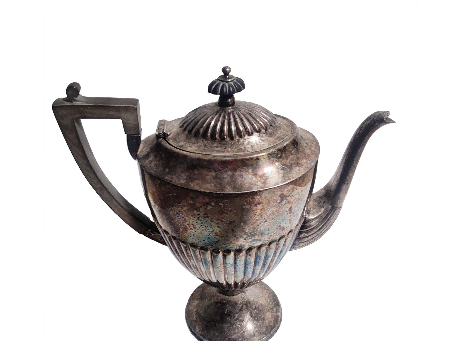 Viking Silver Plated Coffee Pot Cocoa Pot Dark Wooden Handle