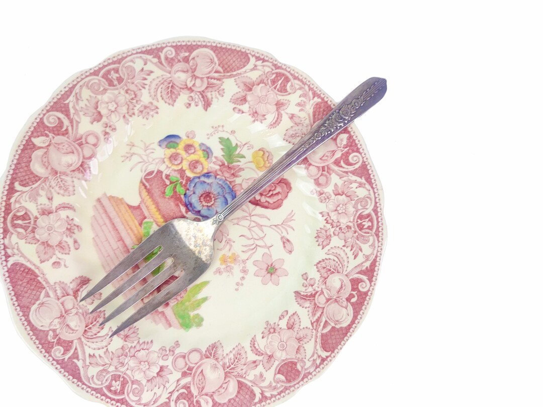 Nobility Plate Silver Plated Serving Fork Floral Flatware Etsy