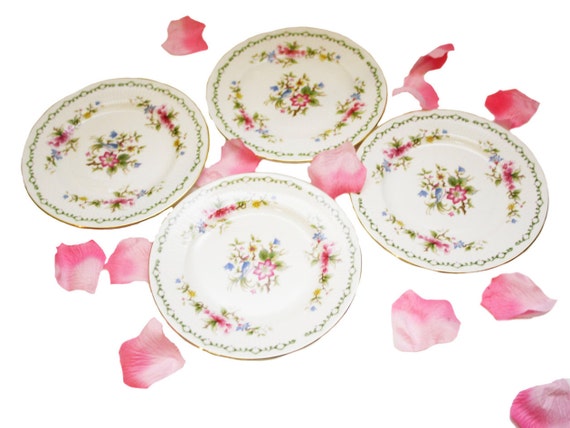 Pink Floral Plates Wedding Table Decor SALE Set of 6 Vintage Paragon Dinner Plates Tay San Bridal Shower Plate Dinnerware Set