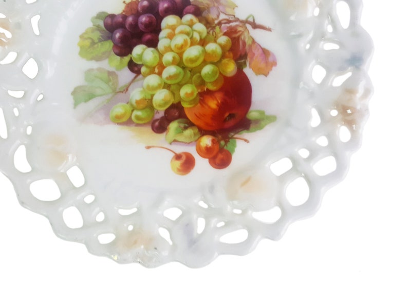 Unique Fruit Themed Decorative Plate With Lace Trim Wall Etsy