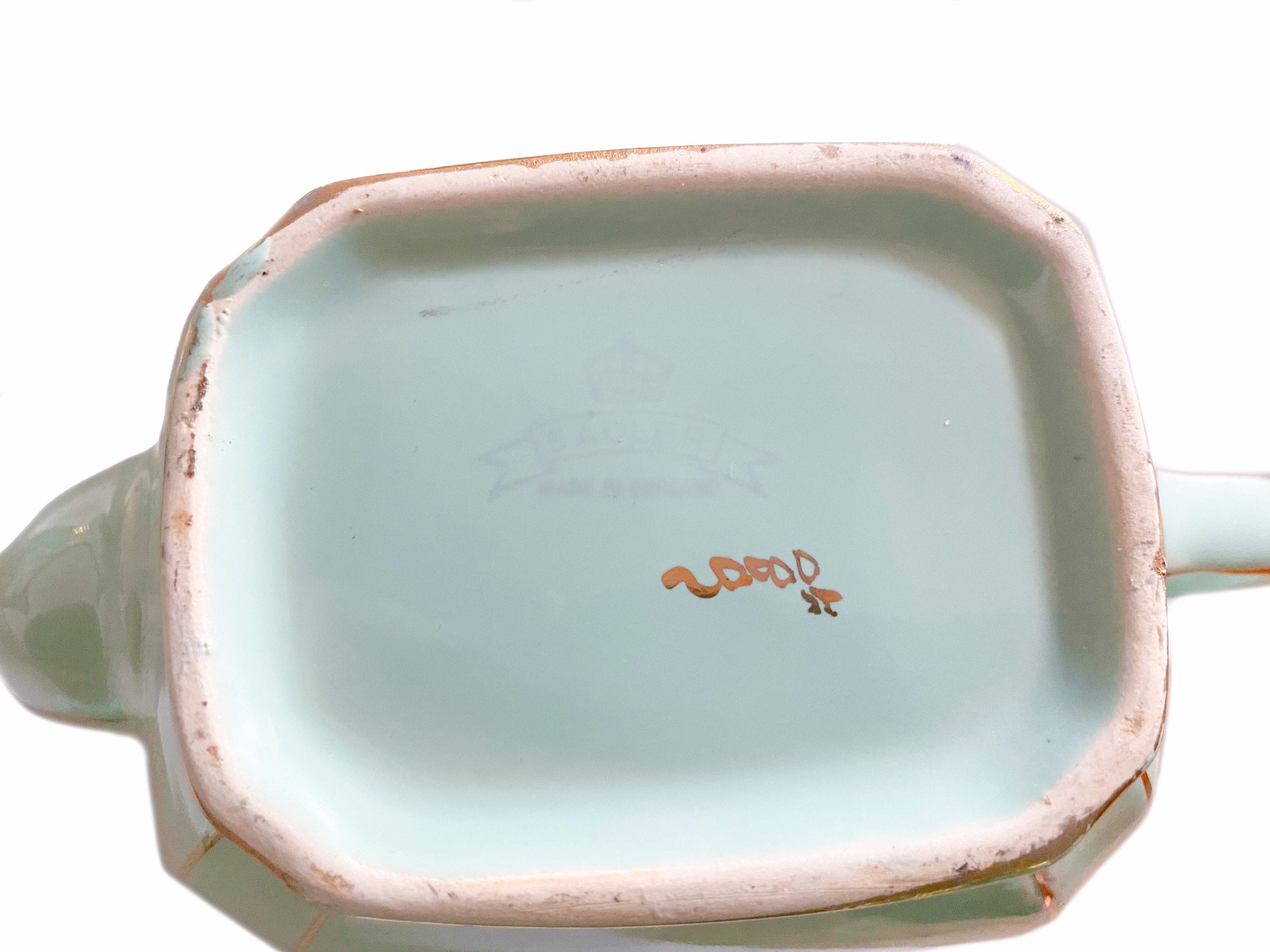 Sadler Cube Tea Set Mint Green Gold Floral 4cup Teapot Etsy