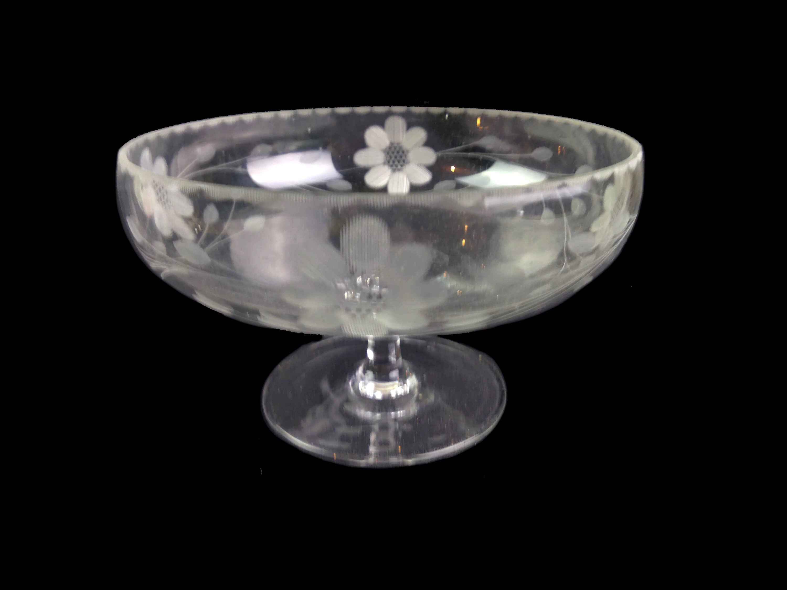 Home & Living Bowls Vintage Cut Glass Pedestal Bowl Dining & Serving