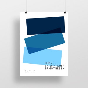 Josef Albers Hue Saturation and Brightness Architecture Poster Print Geometric Typographic Gallery Wall Art, Minimal, Midcentury Modern