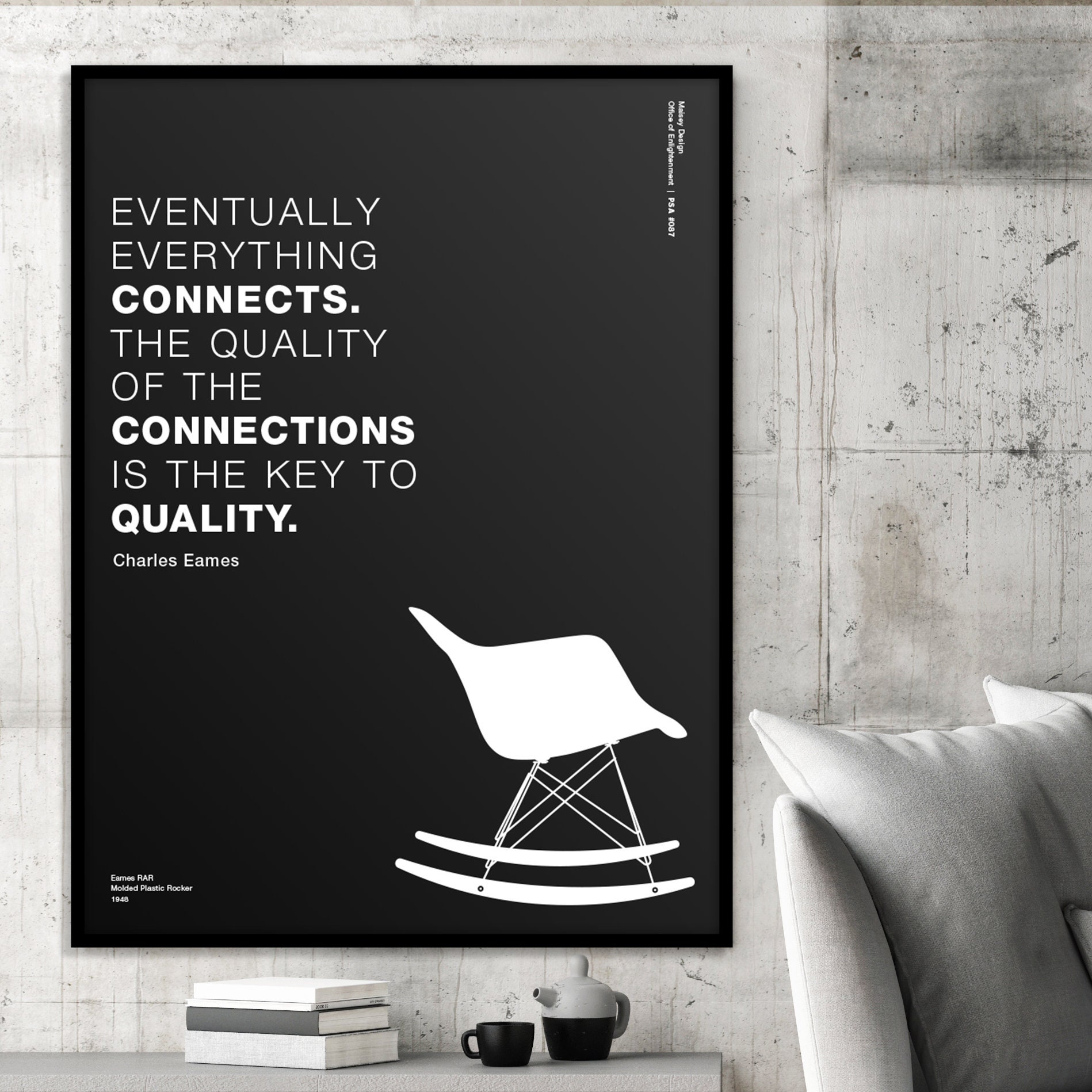 European & American Rhythm インテリアデザイン 洋書 Charles and Ray Aemes Chair Interior Design Poster, Helvetica