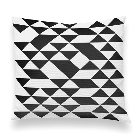 Geometric Triangle Pattern Black and White Modern Vintage Pillow Cover Throw Living Room Decor Etsy Canada