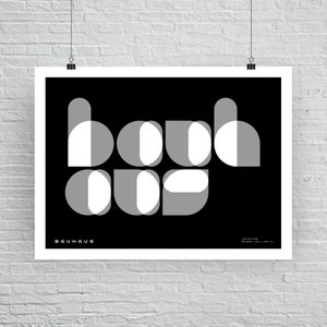 Black Bauhaus Design, Exhibition Poster, Hand Lettering, Typographic, Fun, Museum Modern Art, Print, Architecture, Industrial Design, Craft