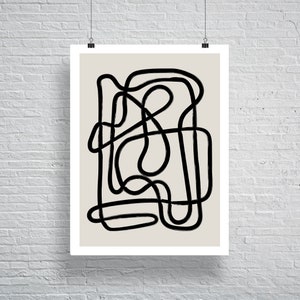 Abstract painted lines acrylic print vintage modern picasso wall art geometric modern architecture graphic design poster