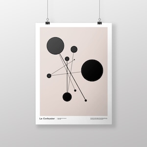 Le Corbusier Swiss exhibition poster brutalism mid-century abstract art architectural minimalist fibonacci graphic design framed print