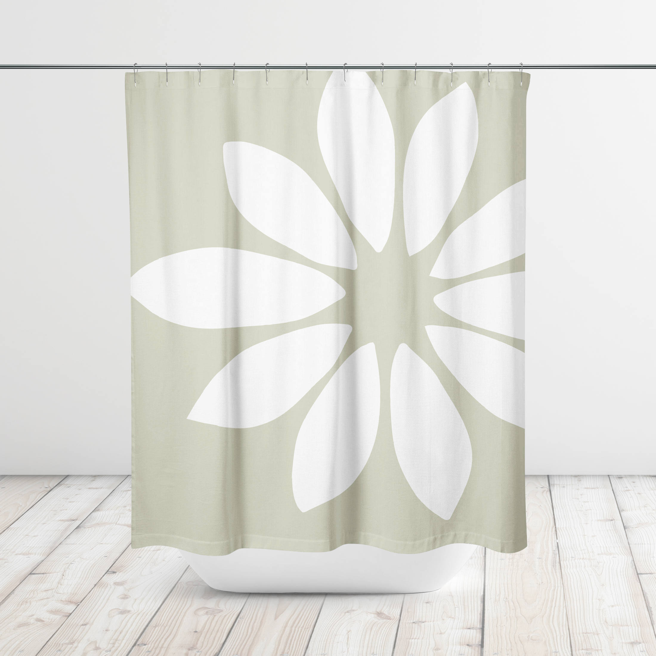 Big Organic Cutout Flower Modern Shower Curtain Bath Curtain Etsy