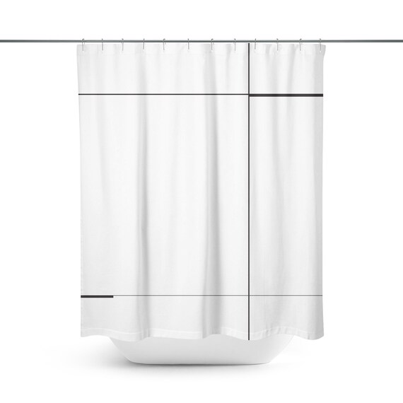Minimalist Modern Simple Grid Lines Shower Curtain Minimalist Modern Simple Grid Lines, Shower Curtain Modern